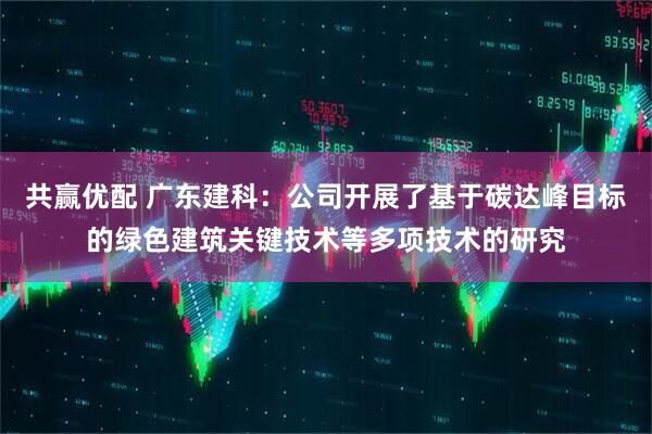 共赢优配 广东建科：公司开展了基于碳达峰目标的绿色建筑关键技术等多项技术的研究